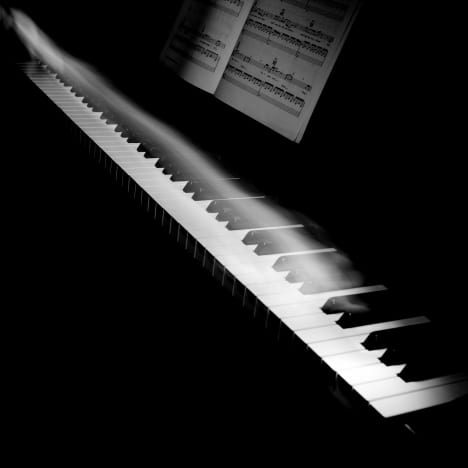 piano keyboard close up