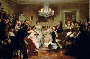 “A Schubert Evening in a Vienna Salon” by Julius Schmid.